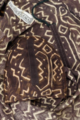 Vintage Norma Kamalli Ikat Print Harem Jumpsuit shoulder pad detail @ Recess LA