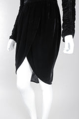 Recess Los Angeles Vintage OMO Norma Kamali Velvet Ruched Cocktail Dress