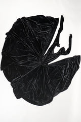 Recess Designer Consignment Vintage OMO Norma Kamali Stretch Velvet Circle Skirt Dance Dress Los Angeles Resale