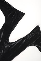 Recess Designer Consignment Vintage OMO Norma Kamali Stretch Velvet Circle Skirt Dance Dress Los Angeles Resale