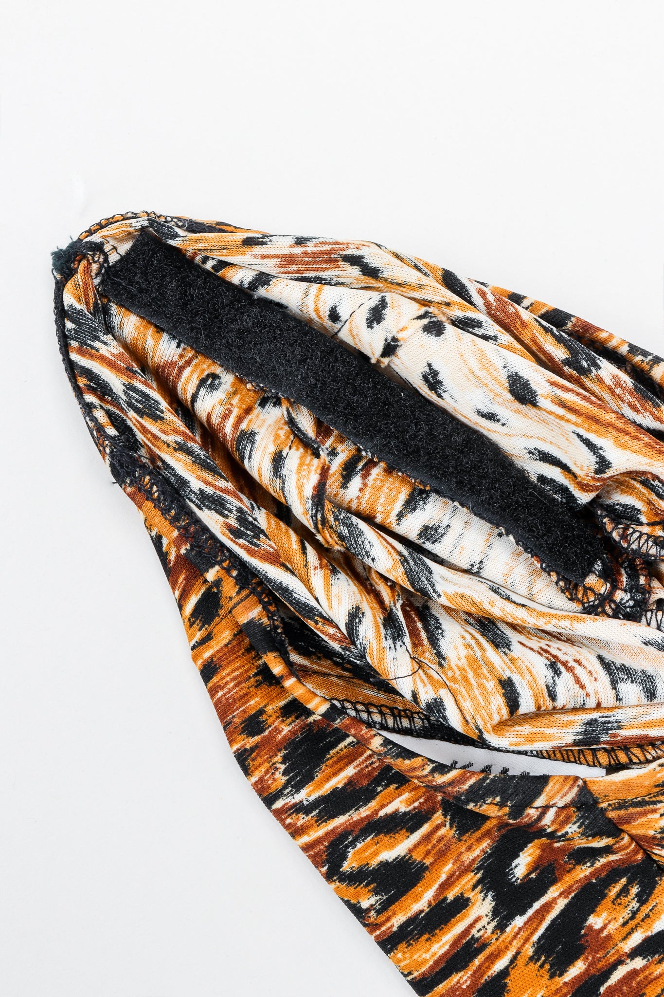 Vintage Norma Kamali Slinky Cheetah Print Top Shoulder Pad Velcro