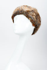 Vintage Norma Persian Lamb Fur Reversible Patchwork Hat on Mannequin at Recess