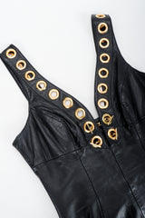 Vintage Michael Hoban for North Beach Leather Leather Bodycon Dress Grommet Crop at Recess