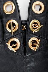 Vintage Michael Hoban for North Beach Leather Leather Bodycon Dress Grommets at Recess