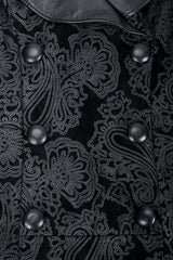 Vintage North Beach Leather Paisley Tuxedo Dress Button Detail at Recess