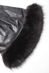 Recess Designer Consignment Vintage North Beach Leather Michael Hoban Fur Trimmed Leather Strapless Cocktail Sheath Dress Los Angeles Resale