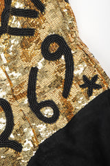 Recess Designer Consignment Vintage North Beach Leather Astrology Astrological Sequin Star Sign Strapless Cocktail Dress Los Angeles Resale