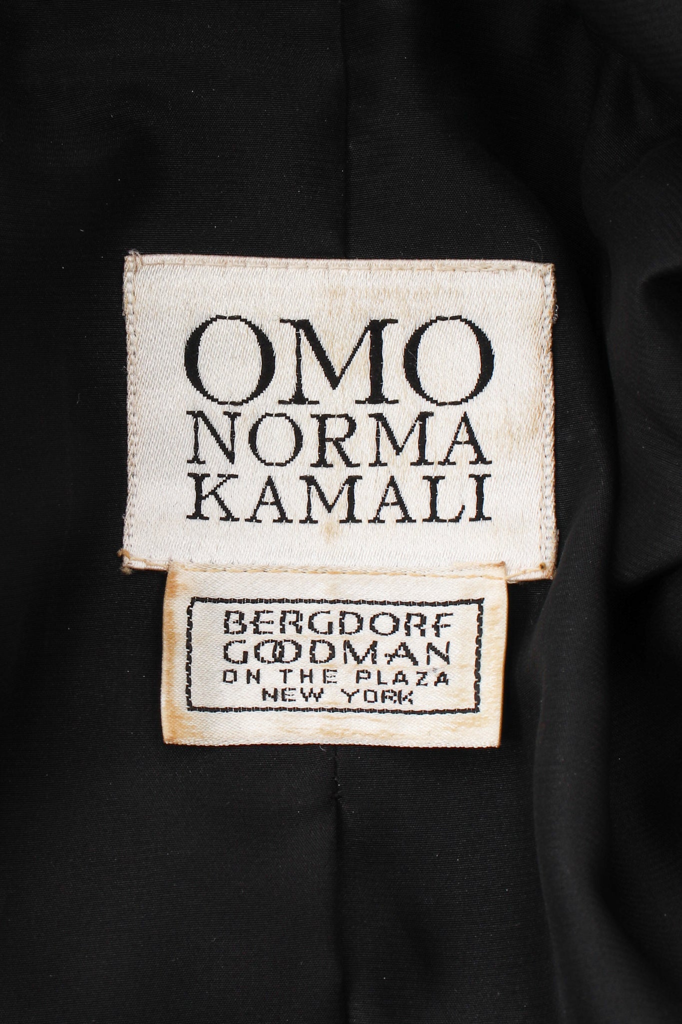 Vintage OMO Norma Kamali Fringed Shirt Dress Jacket label at Recess Los Angeles