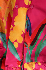 Vintage Oscar de la Renta Pleasant Floral Wrap Dress snap button detail @ Recess LA