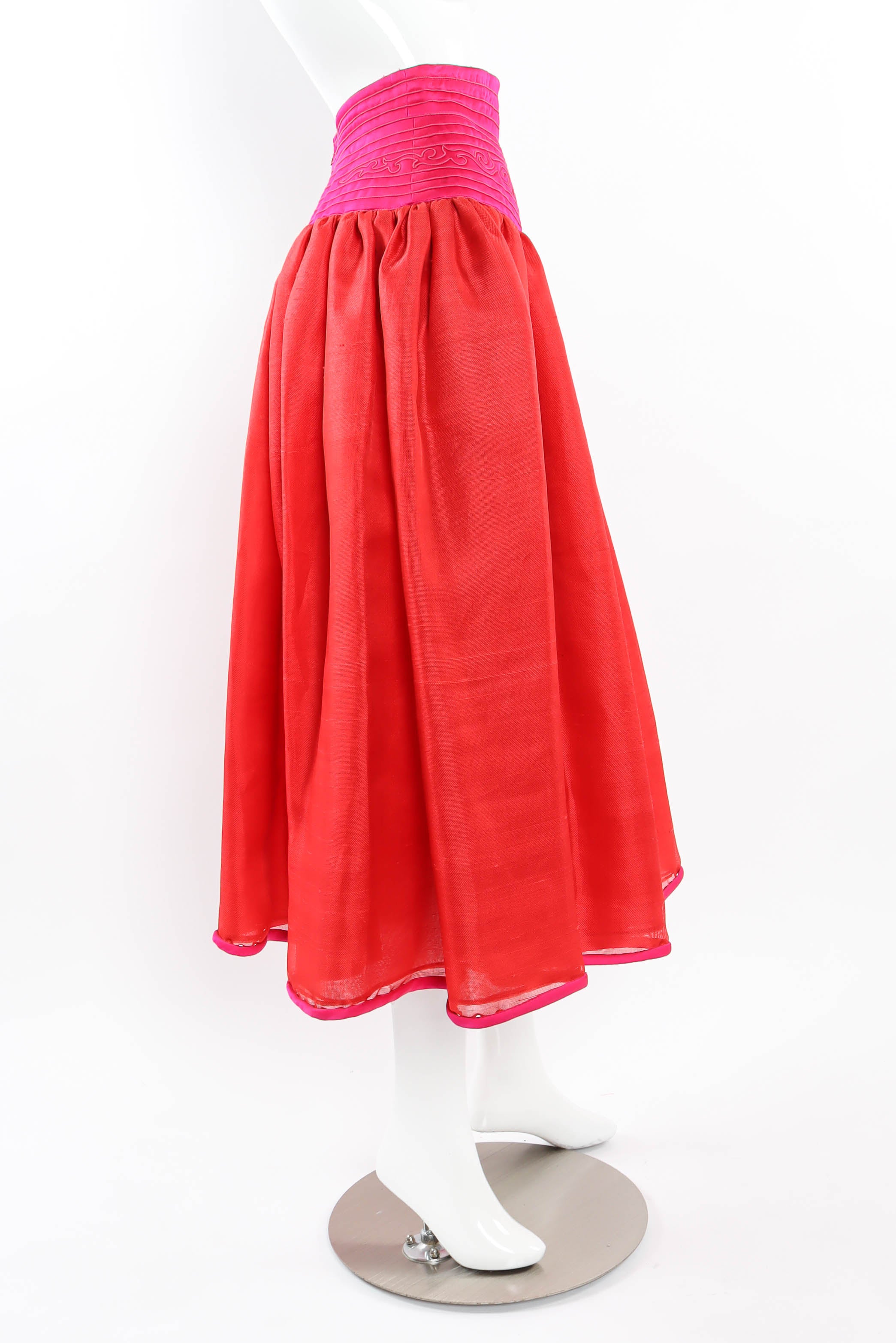 Vintage Oscar de la Renta Floral Top & Skirt Set mannequin skirt side @ Recess LA
