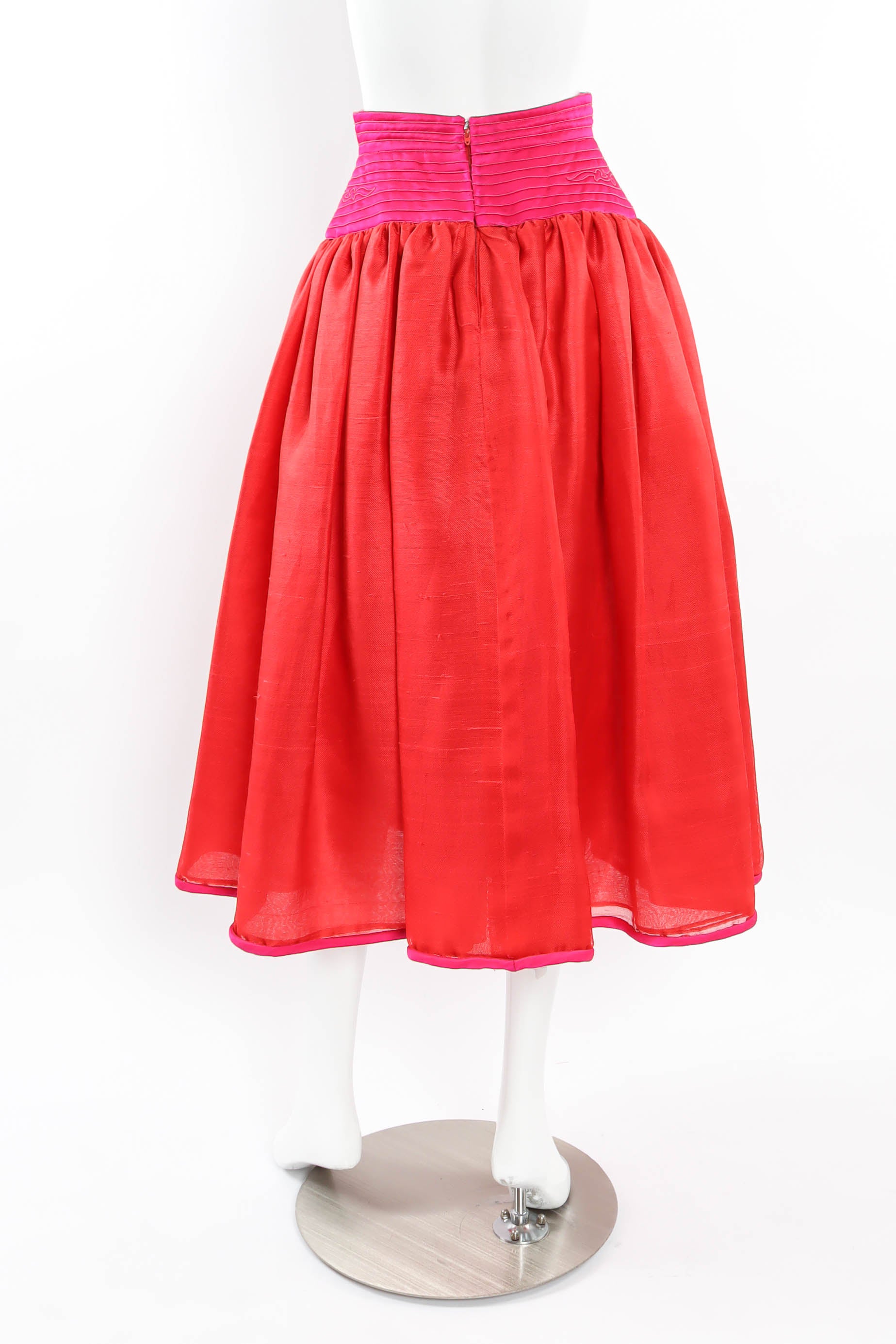 Vintage Oscar de la Renta Floral Top & Skirt Set mannequin skirt back  @ Recess LA