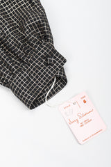 Recess Los Angeles Vintage Jerry SIlverman by Miliosa Gold Lamé Graph Check Bow Blouse