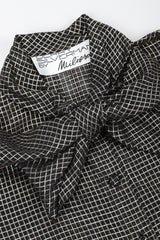 Recess Los Angeles Vintage Jerry SIlverman by Miliosa Gold Lamé Graph Check Bow Blouse
