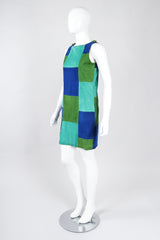 Recess Los Angeles Vintage OMO Norma Kamali Colorblock Patchwork Suede Shift Dress