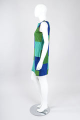 Recess Los Angeles Vintage OMO Norma Kamali Colorblock Patchwork Suede Shift Dress