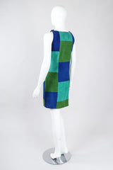 Recess Los Angeles Vintage OMO Norma Kamali Colorblock Patchwork Suede Shift Dress
