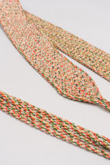 Oscar de la Renta Vintage Boho Embellished Lamé Vest & Belt Set