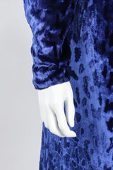 Recess Los Angeles Vintage Oscar de la Renta Blue Velvet Cheetah Dress