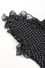 Recess Los Angeles Vintage Oscar de la Renta One-Shoulder Dotted Chiffon Ruffle Dress
