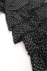 Recess Los Angeles Vintage Oscar de la Renta One-Shoulder Dotted Chiffon Ruffle Dress