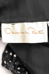 Recess Los Angeles Vintage Oscar de la Renta One-Shoulder Dotted Chiffon Ruffle Dress