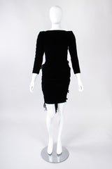 Recess Los Angeles Vintage Oscar de la Rental Velvet Raven Tail Feather Bustle Dress