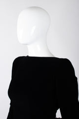 Recess Los Angeles Vintage Oscar de la Rental Velvet Raven Tail Feather Bustle Dress