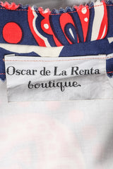 Recess Los Angeles Vintage Oscar de la Renta Shawl Collar Floral Dress