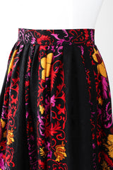 Recess Los Angeles Vintage Oscar de la Renta Miss O Silk Ruffle Hem Skirt