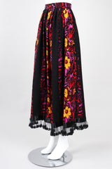 Recess Los Angeles Vintage Oscar de la Renta Miss O Silk Ruffle Hem Skirt