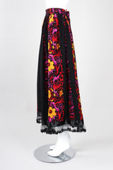 Recess Los Angeles Vintage Oscar de la Renta Miss O Silk Ruffle Hem Skirt