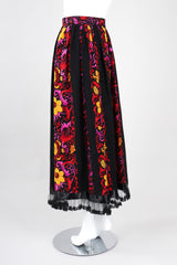 Recess Los Angeles Vintage Oscar de la Renta Miss O Silk Ruffle Hem Skirt