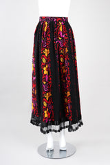 Recess Los Angeles Vintage Oscar de la Renta Miss O Silk Ruffle Hem Skirt