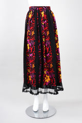 Recess Los Angeles Vintage Oscar de la Renta Miss O Silk Ruffle Hem Skirt