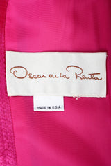 Vintage Oscar de la Renta label on pink fabric