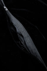 Vintage Oscar de la Renta Silk Velvet Colorblock Awards Gala Gown on Mannequin zipper seam