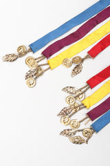 Recess Los Angeles Vintage Oscar de la Renta Sheer Organza Belted Floral Peasant Dress