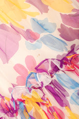 Recess Los Angeles Vintage Oscar de la Renta Sheer Organza Belted Floral Peasant Dress