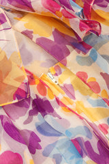 Recess Los Angeles Vintage Oscar de la Renta Sheer Organza Belted Floral Peasant Dress