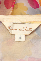 Recess Los Angeles Vintage Oscar de la Renta Sheer Organza Belted Floral Peasant Dress
