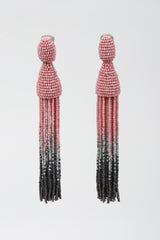 Recess Los Angeles Vintage Oscar de la Renta Beaded Squid Tassel Earrings