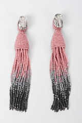 Recess Los Angeles Vintage Oscar de la Renta Beaded Squid Tassel Earrings