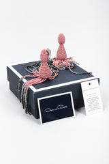 Recess Los Angeles Vintage Oscar de la Renta Beaded Squid Tassel Earrings