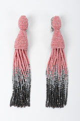 Recess Los Angeles Vintage Oscar de la Renta Beaded Squid Tassel Earrings