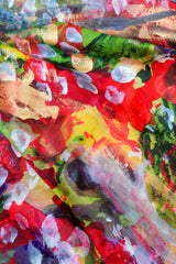 Vintage Oscar de la Renta Painted Impressionist Fabric detail