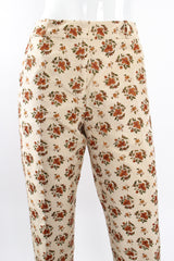 Vintage Oscar de la Renta Embroidered Woodblock Print Silk Pant on Mannequin waist @ Recess LA