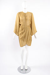 Vintage Oscar de la Renta Sheer Metallic Tunic & Wrap Skirt Set on Mannequin tucked at Recess LA