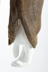 Vintage Oscar de la Renta Jeweled Lamé Wrap Skirt Top sleeve zipper at Recess LA