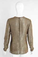 Vintage Oscar de la Renta Jeweled Lamé Wrap Skirt Top on Mannequin Back at Recess LA