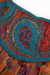 Vintage Oscar de la Renta Embroidered Blouse & Skirt Set skirt yoke detail at Recess LA